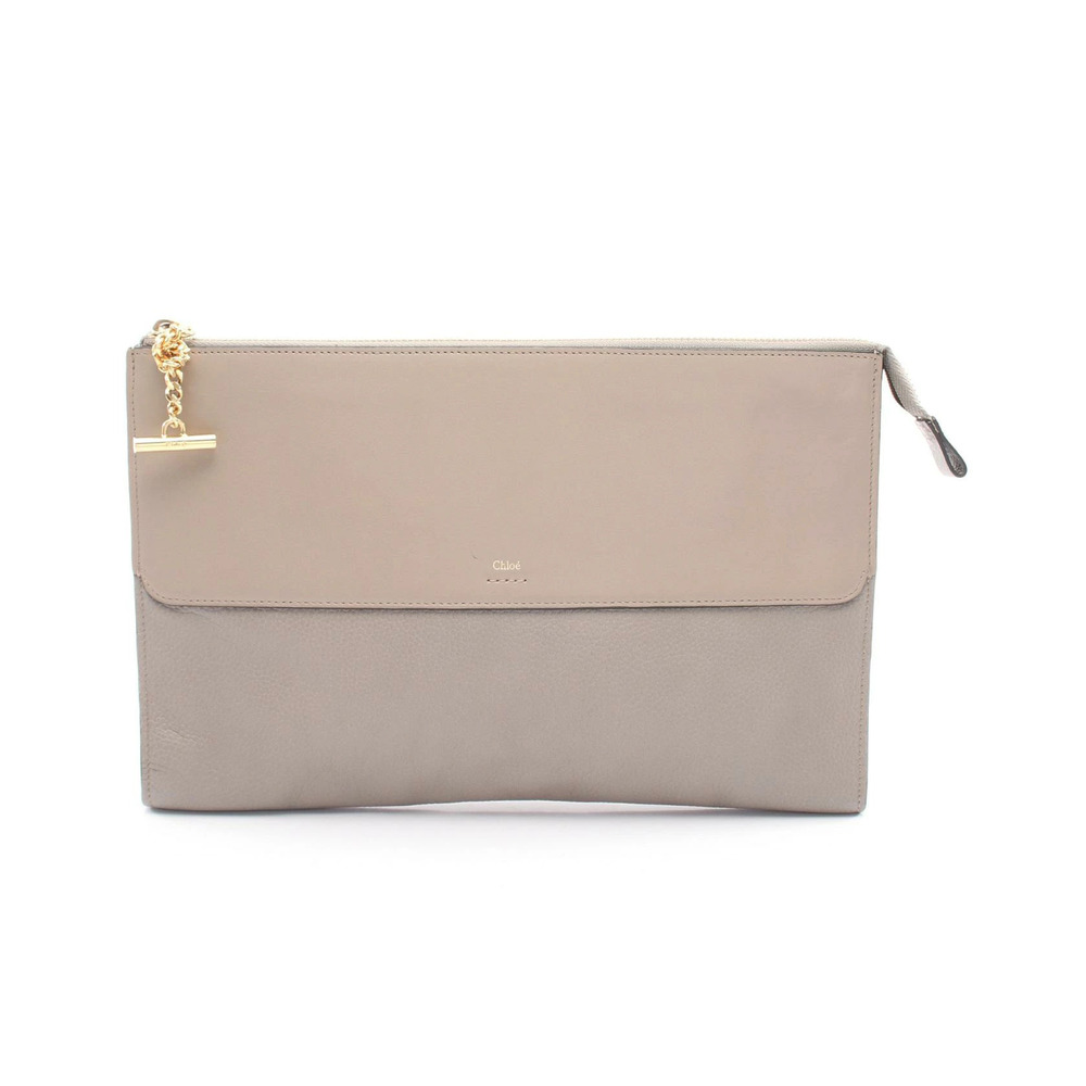 Chloe Shoulder Bag Leather Beige Cream